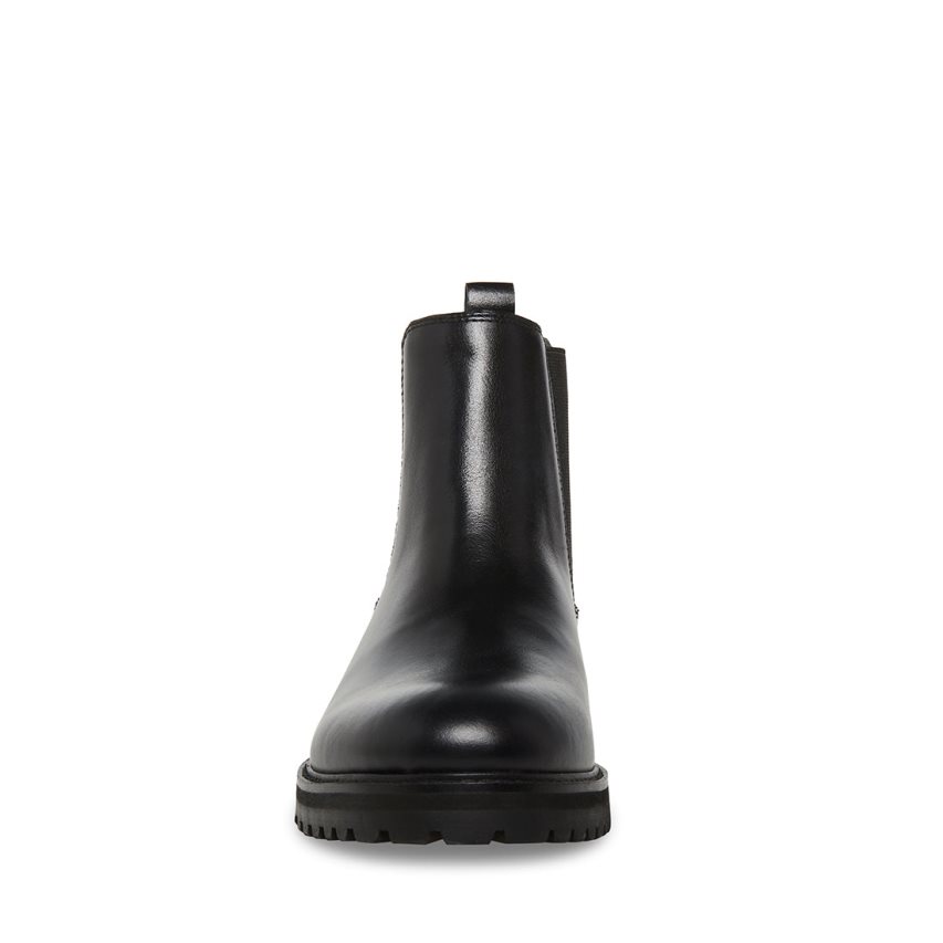 Black Steve Madden Duren Leather Men's Chelsea Boots | PH 0594JQA